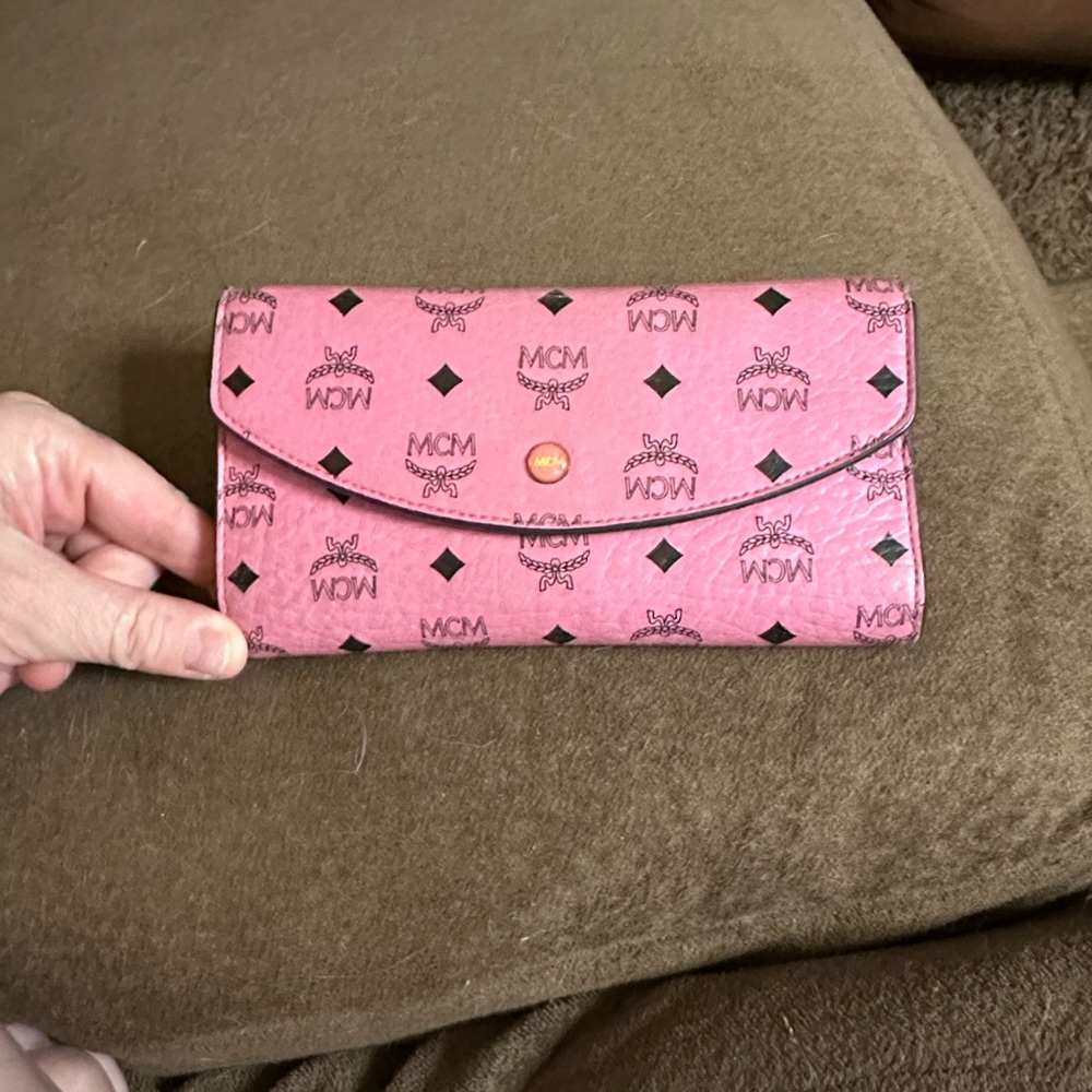 MCM Pink Logo Wallet